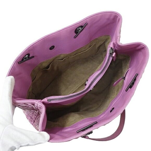 BOTTEGA VENETA Pink Leather Intrecciato Tote Bag - Picture 6 of 15